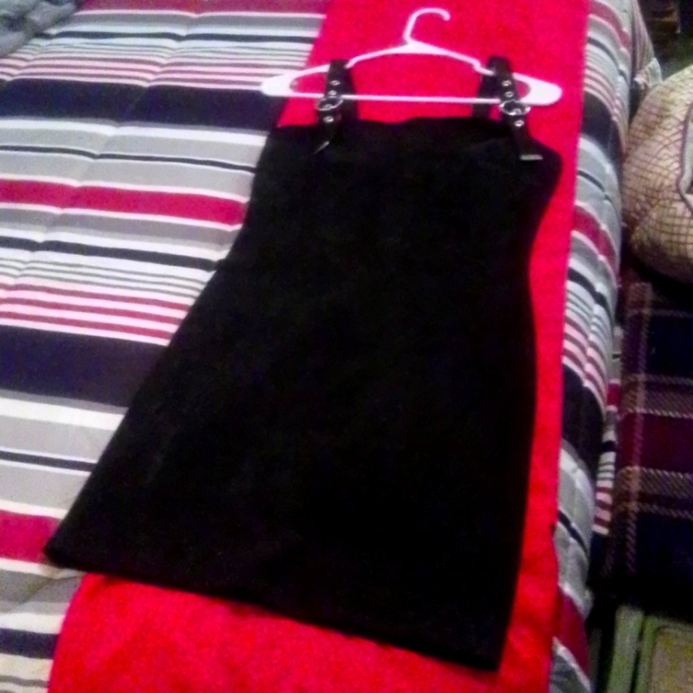 Women's ,Iris size m little black strappy dress suede